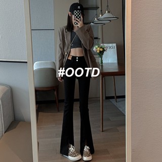 OOTD SHOP กางเกงขายาว กางเกงยีนส์ผู้หญิง ผู้หญิงแฟชั่นเกาหลี A97L1C6