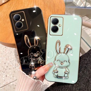 ใหม่ เคสโทรศัพท์มือถือนิ่ม ลายการ์ตูนกระต่ายน่ารัก 3D พร้อมขาตั้ง สําหรับ VIVO Y78 Y27 Y02T 5G 4G 2023 Y78 VIVOY27 VIVOY02T