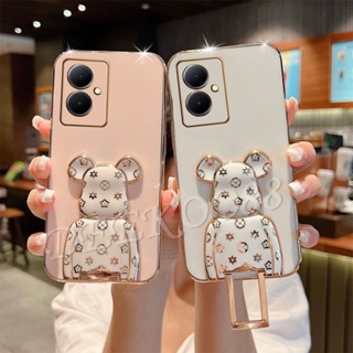 เคสโทรศัพท์มือถือ ลายหมีน่ารัก พร้อมขาตั้ง สําหรับ VIVO Y78 Y36 Y27 Y02 Y02T Y02A V27 V27e 5G 4G 2023 VIVOY78