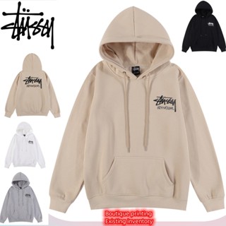 【 แบรนด์แฟชั่น 】 Stussy100% เสื้อกันหนาวลําลอง มีฮู้ด ทรงหลวม พิมพ์ลาย สไตล์คลาสสิก ใส่สบาย สําหรับผู้ชาย