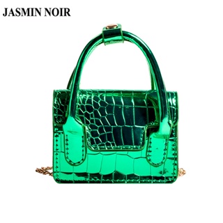 Jasmin NOIR กระเป๋าถือ กระเป๋าสะพายไหล่ ลายหนังจระเข้ ขนาดเล็ก เรียบง่าย สําหรับสตรี