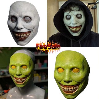 Creepy Mask Headgear Smiling Demons Led light Latex Face Mask Evil Cosplay Scary Costume Party Props Halloween Gift