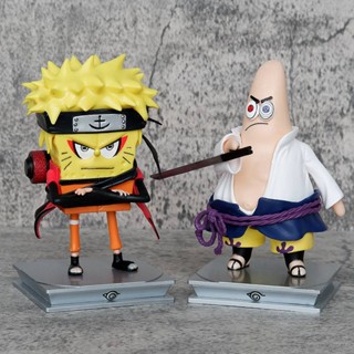 ฟิกเกอร์ โมเดลคอสเพลย์ Naruto x SpongeBob SquarePants Patrick Star Naruto Sasuke ของเล่นสําหรับเด็ก