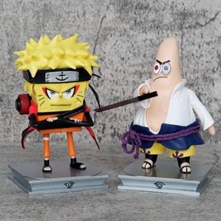 ฟิกเกอร์ โมเดลคอสเพลย์ Naruto x SpongeBob SquarePants Patrick Star Naruto Sasuke ของเล่นสําหรับเด็ก