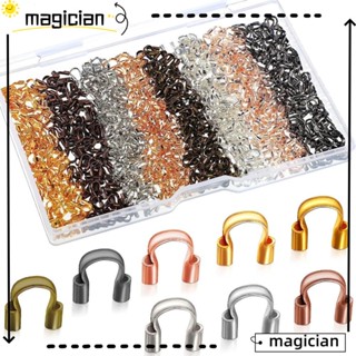 Mag ตัวป้องกันสายเคเบิล ทองแดง ทองเหลือง รูปตัว U 8 สี สําหรับทําเครื่องประดับ 800 ชิ้น