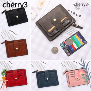 Cherry3 กระเป๋าสตางค์ กระเป๋าใส่เหรียญ ขนาดเล็ก แบบบาง ใส่บัตรเครดิตได้