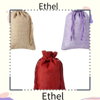 Ethel1 ถุงของขวัญปอ ผ้าลินิน สําหรับใส่ขนมหวาน ของขวัญคริสต์มาส