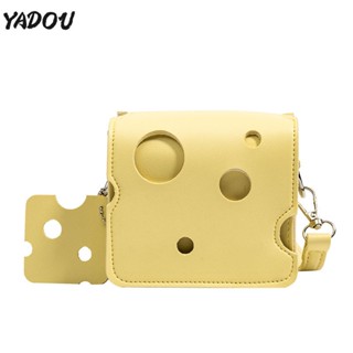 YADOU กระเป๋าสะพายข้างสตรีแบบส่วนตัวชีสสร้างสรรค์แบบมินิแคชชวล กระเป๋าสะพายข้าง