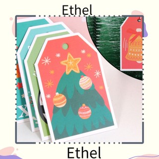 Ethel1 ป้ายแท็ก ลายซานตาคลอส เกล็ดหิมะ สไตล์วินเทจ สําหรับของขวัญคริสต์มาส งานแต่งงาน