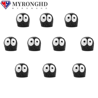 Myronghd จี้เรซิ่น รูปการ์ตูนเอลฟ์ สีดํา สําหรับตกแต่งกระจกมองหลังรถยนต์ 10 ชิ้น