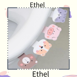 Ethel1 มือจับฝาชักโครก ลายการ์ตูนสัตว์ ติดตั้งง่าย สําหรับตกแต่งห้องน้ํา 2 ชิ้น