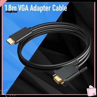 [Sy] สายเคเบิลอะแดปเตอร์ VGA 1080P Type-C 31 เป็น VGA USB-C 18 ม. สําหรับโปรเจคเตอร์