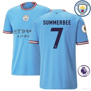 เสื้อกีฬาแขนสั้น ลายทีมชาติฟุตบอล Manchester City No.7 Summerbee 2022-2023 ชุดเหย้า พลัสไซซ์ สไตล์เรโทร