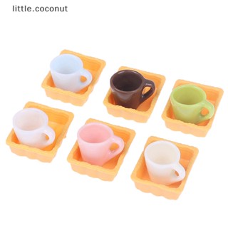 [little.coconut] ถาดแก้วกาแฟจิ๋ว 1:12 สําหรับตกแต่งบ้านตุ๊กตา 4 ชิ้น ต่อชุด