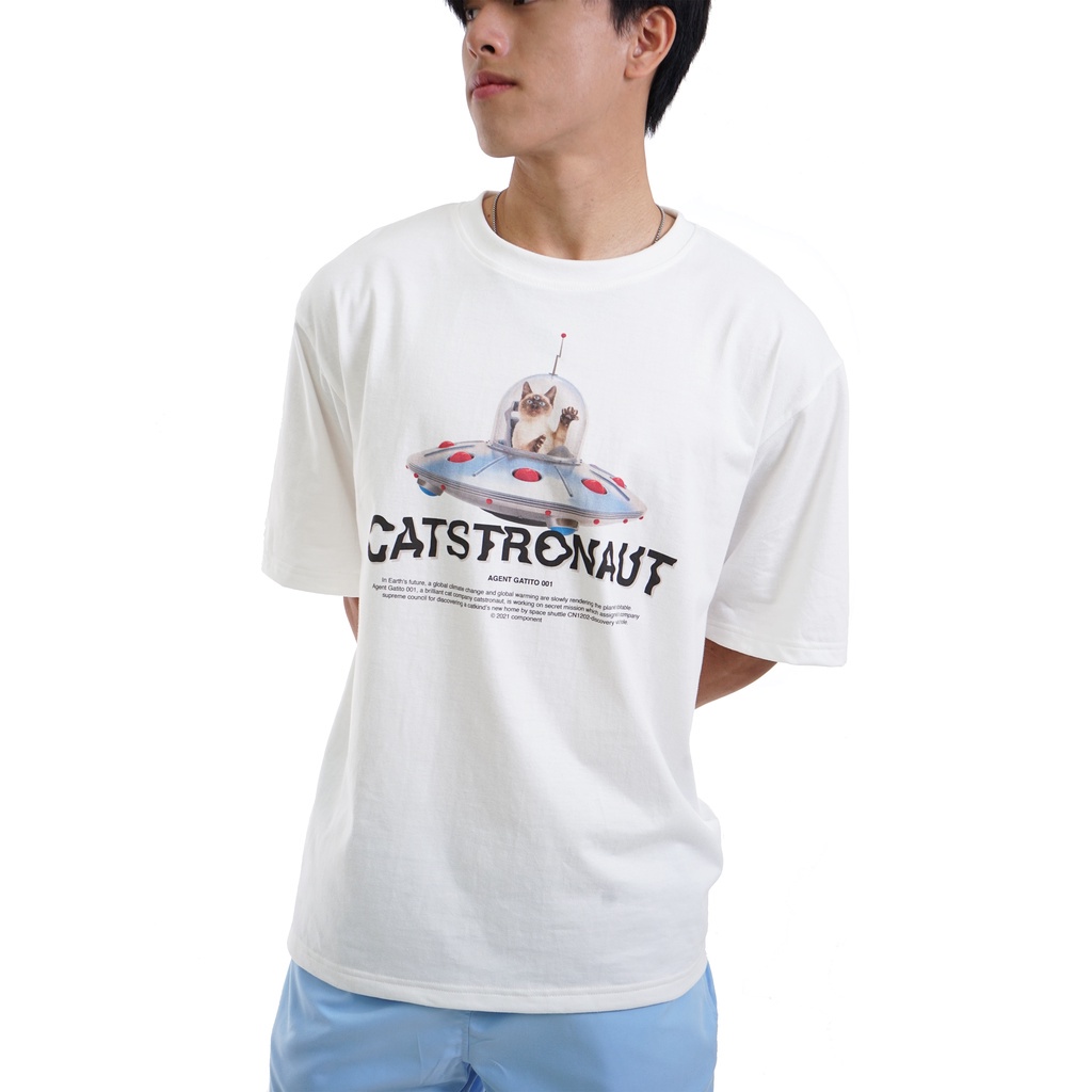 พร้อมส่ง CATSTRONAUT T-SHIRT - OFF WHITE