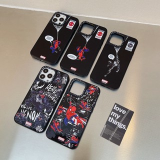 เคสโทรศัพท์มือถือแบบกระจกแข็ง ลาย Spider Man Venom สําหรับ IPhone 14 11 12 13 Pro X XS XR 14Pro Max