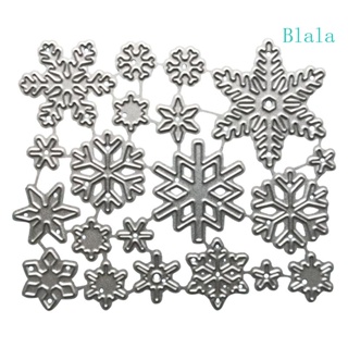 Blala Winter Snowflakes แผ่นแม่แบบโลหะ ตัดลายนูน สําหรับตกแต่งสมุด อัลบั้ม กระดาษ การ์ด แม่แบบ DIY