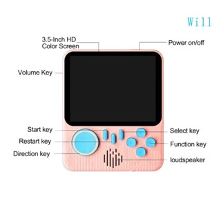 Will 666 In 1 เกมแพด วิดีโอเกม Av-Out Two Player Gamepads หน้าจอขนาดใหญ่ 3 5 นิ้ว G7 แบบพกพา