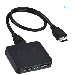 Will Splitter 1 ถึง 2 เครื่องขยายเสียง สําหรับกล่องทีวี 1 in 2 Out Splitter 4k 60hz