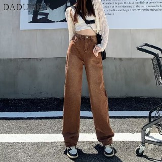 DaDuHey🎈 Women American Style High Street Vintage Jeans Straight Loose Slimming and Wide Leg Casual Pants