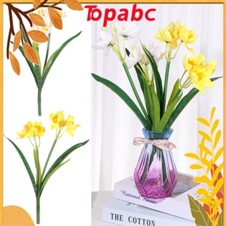 TOP Daffodil Flower Simulation Desktop Living Room 6 Heads Fake Florwers