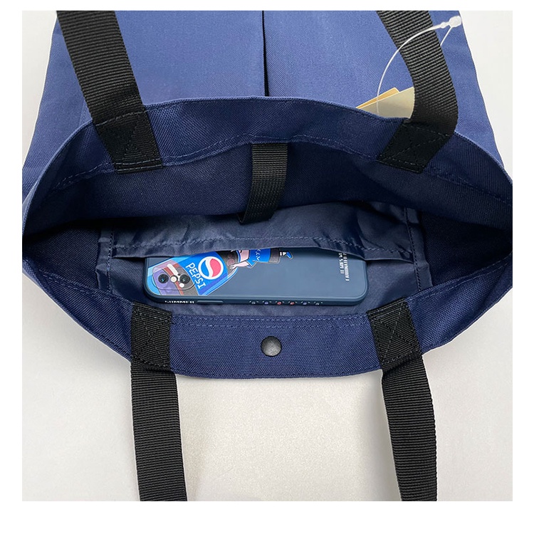 Muji กระเป๋าถือ กระเป๋าสะพายไหล่ ผ้าแคนวาส ทรงโท้ท กันน้ํา จุของได้เยอะ สีพื้น แฟชั่นญี่ปุ่น สําหรับผู้หญิง และผู้ชาย - รูปที่ 7