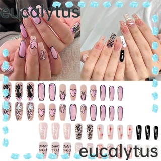 Eucalytus1 เล็บปลอม แบบเต็มรูปแบบ ถอดออกได้ รูปหัวใจ