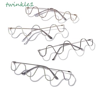 Twinkle1 กรอบแว่นตากันแดด ประดับเพชร พลอยเทียม สีทอง แฟชั่นสําหรับผู้ชาย และผู้หญิง