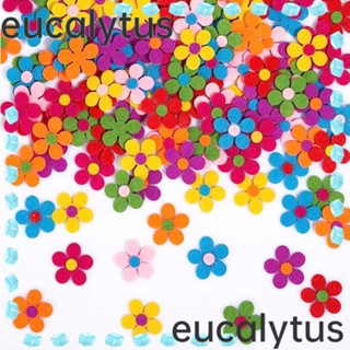 Eucalytus1 ผ้าสักหลาด ลายดอกไม้ 1.1 นิ้ว คละสี สําหรับตกแต่งงานหัตถกรรม 120 ชิ้น