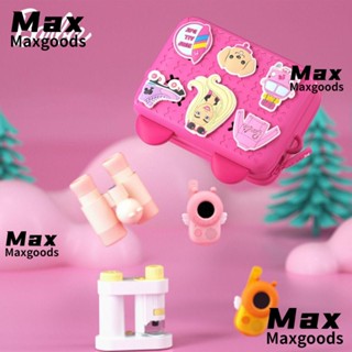 Maxg กระเป๋าเป้สะพายหลัง กันน้ํา ทรงสี่เหลี่ยม ลายการ์ตูนบาร์บี้ สีชมพู DIY