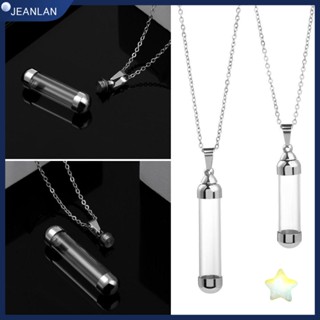Jeanlan สร้อยคอโซ่เหล็ก จี้แก้วนําโชค เปิดได้ ของขวัญ