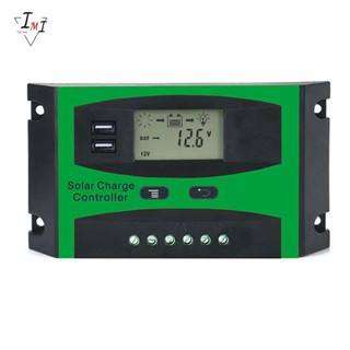 แผงควบคุมการเก็บประจุแบตเตอรี่ พลังงานแสงอาทิตย์ 30A 12V 24V LCD USB 5VDC