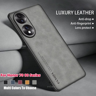 Casing For Honor90 Honor 90 70 Lite Pro 90Pro 90Lite 70Pro+ Honor70 5G 4G Luxury Retro Sheepskin Leather Phone Case Slim TPU Soft Silicone Shockproof Lens Protect Back Cover Casing