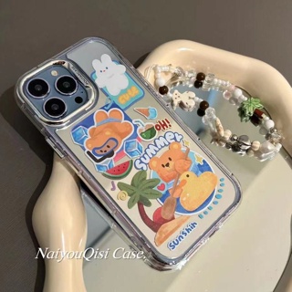 เคสโทรศัพท์มือถือ กันตก ป้องกัน ลายหมี และกระต่าย สไตล์เกาหลี ญี่ปุ่น สําหรับ Apple Iphone 14promax 13 11 14pro 13pro 14