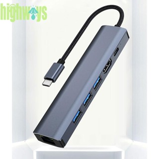 6-in-1 ฮับ USB C 100W PD 5Gbps Type C 4K 30HZ HDMI เข้ากันได้กับ [highways.th]