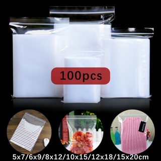 ⚡NEW 8⚡Transparent Polythene Lock Bags for Easy Visibility and Reusability Pack of 100