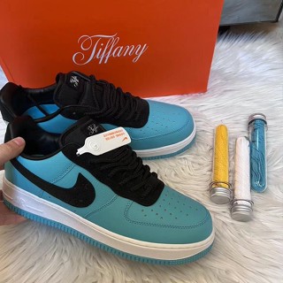 Nk Force 1 Low Tiffany Co-Brands รองเท้าลําลอง สําหรับผู้ชาย ผู้หญิง สีดํา สีเขียว สีฟ้า DZ1382-001