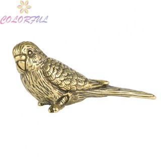 【COLORFUL】Rabbit Ornaments Vintage 56g Brass Parrot For Car Desktop Table Showcase