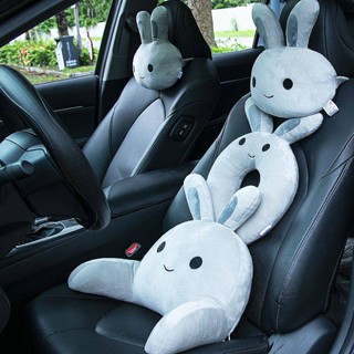 Gray Rabbit Automotive Headrest Cartoon Neck Pillow Cute Neck Pad Car Cushion Car Lumbar Support Pillow Neck Pillow thFN