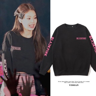 เสื้อกันหนาว แขนยาว ลาย Blackpink Rose Lisa แฟชั่นฤดูใบไม้ร่วง สําหรับเด็กผู้หญิง