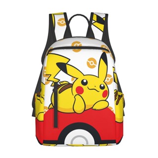 Pikachu กระเป๋าเป้สะพายหลัง กระเป๋าเดินทาง ลายปิกาจูน่ารัก มีซิป 14.7 นิ้ว ทนทาน สําหรับนักเรียน เดินทาง