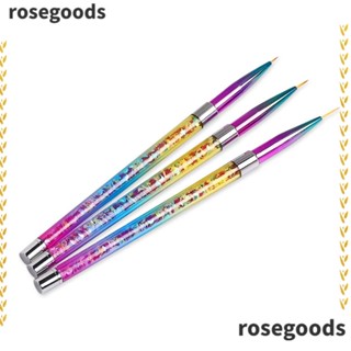 Rosegoods1 แปรงปากกาคริสตัล ไล่โทนสี สําหรับตกแต่งเล็บ DIY 3 ชิ้น