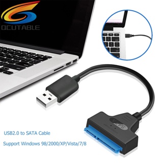 [Qcutable.th] อะแดปเตอร์แปลงสายเคเบิ้ล USB 2.0 เป็น SATA 22pin สําหรับฮาร์ดไดรฟ์ HDD SSD 2.5 นิ้ว