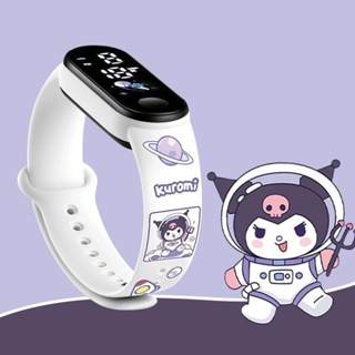 Sanrio Kuromi นาฬิกาข้อมืออิเล็กทรอนิกส์ มีไฟ Led สายซิลิโคนเรืองแสง กันน้ํา เหมาะกับเล่นกีฬา สําหรับเด็กผู้ชาย ผู้หญิง