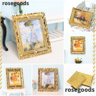 Rosegoods1 โมเดลกรอบรูปเรซิ่น ขนาดเล็ก 1/12 สําหรับตกแต่งบ้าน