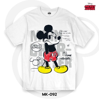 เสื้อยืดผ้าฝ้ายพิมพ์ลายขายดี  เสื้อยืดการ์ตูน มิกกี้เมาส์ ลิขสิทธ์แท้ DISNEY (MK-092)