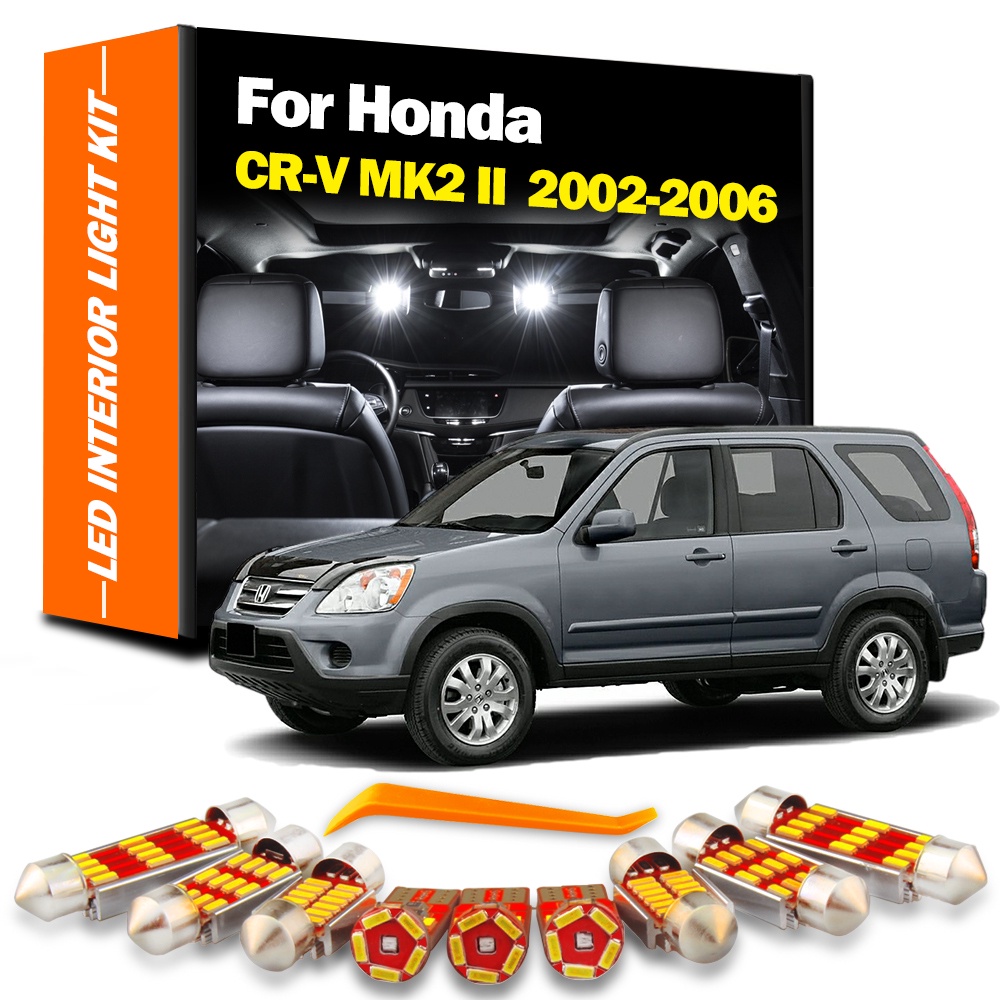 ชุดหลอดไฟอ่านหนังสือ LED 8 ชิ้น อุปกรณ์เสริม สําหรับ Honda CRV CR-V II MK2 2002 2003 2004 2005 2006