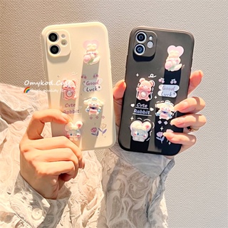 เคสป้องกันโทรศัพท์มือถือ TPU ลายกระต่ายน่ารัก สําหรับ OPPO A17 A16 A15 A57 A54 A5S A3S A53 A33 A32 A9 A5 A31 A92 A52 A72 A93 A94 A78 A95 A97 A76 A96 Reno 5 6 7 Pro 8T