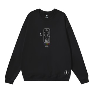 N8k- co เสื้อกันหนาว คอกลม ผ้าฝ้ายแท้ ลายบาสเก็ตบอล NBA สไตล์ unisex Bdfs