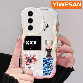 เคสโทรศัพท์มือถือ แบบใส ลายกราฟฟิตี้ หุ่นยนต์ แนวสตรีท สีครีม สําหรับ Samsung S23 Plus S23 Ultra